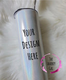 20oz White, Purple or blue Glitter Sublimation Skinny Tumbler