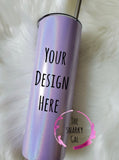 20oz White, Purple or blue Glitter Sublimation Skinny Tumbler